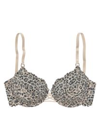Lascana Damen Bügel-BH, Gr. 70, braun, Microtouch, Obermaterial: 88% Polyamid, 12% Elasthan, sexy, BHs, in einem aufregenden Leo-Look, sexy Dessous