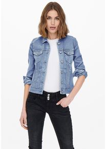 Only Damen Jeansjacke "ONLWONDER DNM JACKET NOOS", blau, casual, Gr. XS, unifarben, Web, Denim/Jeans, Obermaterial: 79% Baumwolle, 20% Polyester, 1%