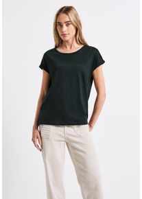 Street One Damen T-Shirtpine grove grün, casual, Gr. 44, bedruckt, Web, 50% Baumwolle, 50% Modal, Shirts, aus Baumwolle mit Stretchante