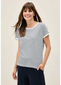 Cecil Damen T-Shirturban navy blau, casual, Gr. M, gestreift, Web, Stoff, 50% Baumwolle, 50% Modal, Shirts, im Streifendesign