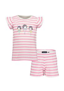 Blue Seven Kinder Schlafanzug, Gr. 128, weiß, Jersey, Obermaterial: 100% Baumwolle, gestreift, geringelt, modisch, Homewear-Sets, kurz, bestehend aus
