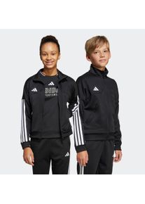 Kinder Outdoorjacke "J HOT TTOP", schwarz-weiß, sportlich, Gr. 140, adidas Sportswear, Obermaterial: 70% Polyester, 30% Baumwolle, Jacken