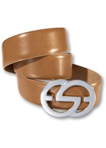 Silbergift Damen Koppelgürtel, braun, feminin,elegant,klassisch, Gr. 105, unifarben, Rindsleder, Gürtel, mit silberfarbener Schließe