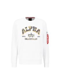 Herren Sweater "Alpha Industries Men - Sweatshirts College Camo Sweatshirt", weiß, Gr. S, Alpha Industries, Obermaterial: 80% Baumwolle, 20%