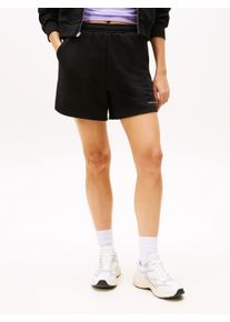 Tommy Jeans Damen Sweatshorts "TJW LINEAR SWEAT SHORT", schwarz, casual, Gr. XS, unifarben, Sweatware, Obermaterial: 80% Baumwolle, 20% Polyester,