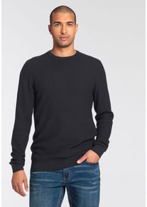 Bruno Banani Herren Strickpullover, blau, casual, Gr. M, unifarben, Strick, Obermaterial: 50% Baumwolle, 50% Polyacryl, Pullover, mit spezieller