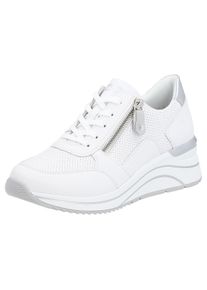 Remonte Damen Keilsneaker, Gr. 45, silber, Leder, sportlich, Schuhe, Freizeitschuh, Halbschuh, Schnürschuh mit Schaftrandpolsterung