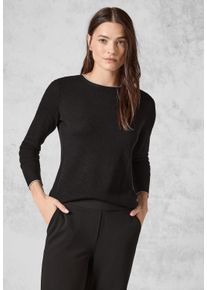 Cecil Damen Strickpullover, schwarz, casual, Gr. L, unifarben, Web, 60% Baumwolle, 40% Viskose, Pullover, im soften Baumwoll-Mix
