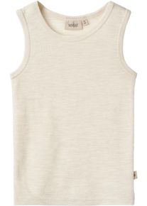 Wheat Mädchen Tanktop "Wool Singlet Iggy"eggshell melange, casual, Gr. 122, meliert, Strick, Obermaterial: 100% Wolle, Tops, aus reiner Merinowolle