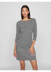 Vila Damen Jerseykleid "VININNY 3/4 O-NECK DRESS/LC", schwarz-weiß, modisch, Gr. XS, gestreift, Jersey, Obermaterial: 79% Polyester, 18% Viskose, 3%