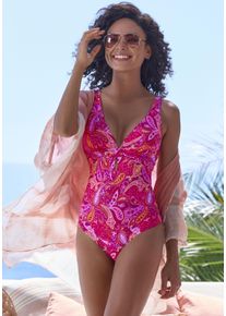 Vivance Damen Badeanzug "Pretty", pink, Gr. 36, bedruckt, Paisleymuster, Recycling-Polyamid, Badeanzüge, mit V-Ausschnitt und modischem Paisleymuster