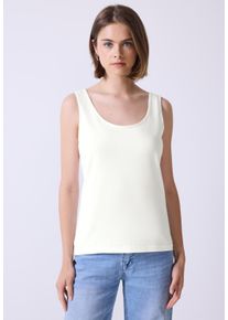 Damen Trägertop, weiß, casual, Gr. 46, STREET ONE STUDIO, unifarben, Web, 95% Baumwolle, 5% Elasthan, Tops, im soften Baumwoll-Mix