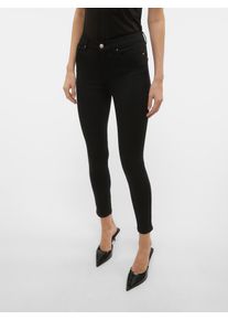 Véro Moda VERO MODA Damen Skinny-fit-Jeans "VMFLASH MR SKINNY JEANS LI140 GA NOOS", schwarz, modisch, Gr. S, unifarben, Denim/Jeans, Obermaterial: 57% Modal,