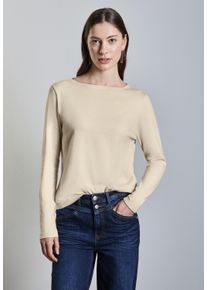 Street One Damen Strickpullover, beige, casual, Gr. 36, unifarben, Stoff, 52% Viskose, 28% Polyester, 20% Polyamid, Pullover, mit U-Boot-Ausschnitt