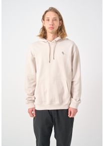 Cleptomanicx Herren Kapuzensweatshirt "Embro Gull Mono", beige, casual, Gr. M, bestickt, 100% Baumwolle, Sweatshirts, mit kleiner Logostickerei