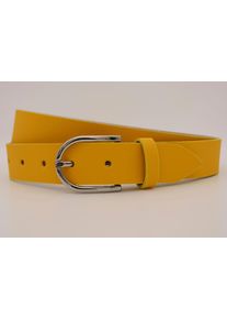 AnnaMatoni Damen Ledergürtel, gelb, casual, Gr. 110, unifarben, Rindsleder, Gürtel, mit silberner Schließe