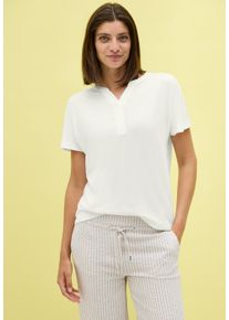 Cecil Damen T-Shirt, weiß, casual, Gr. L, unifarben, Jersey, Obermaterial: 50% Baumwolle, 50% Modal, Shirts, im Tunika-Look