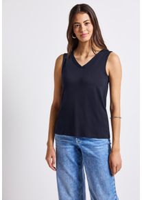 Street One Damen T-Shirt, blau, casual, Gr. 40, unifarben, Stoff, 95% Viskose, 5% Elasthan, Shirts, aus elastischem Materialmix