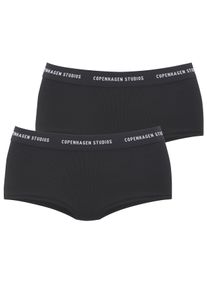 Damen Panty "mit softem Logobund", Copenhagen Studios, Gr. XS, schwarz, Feinripp, Obermaterial: 96% Baumwolle, 4% Elasthan (LYCRA), unifarben mit