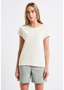Street One Damen T-Shirt, weiß, casual, Gr. 40, bedruckt, Web, 50% Baumwolle, 50% Modal, Shirts, aus Baumwolle mit Stretchante
