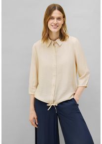 Cecil Damen Hemdbluse, beige, casual, Gr. XL, unifarben, Stoff, 95% Viskose, 5% Nylon, Blusen, mit 3/4 Ärmeln
