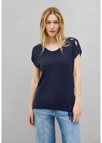 Cecil Damen T-Shirturban navy blau, casual, Gr. S, unifarben, Stoff, 97% Viskose, 3% Elasthan, Shirts, aus softer Viskose