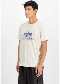 Herren T-Shirt "Basic T-Shirt", weiß, modisch, Gr. XL, Alpha Industries, bedruckt, Single Jersey, Obermaterial: 100% Baumwolle, Shirts