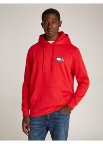 Tommy Jeans Herren Sweatshirt "TJM REG ESSENTIAL FLAG HOOD EXT", rot, casual, Gr. S, Sweatware, Obermaterial: 80% Baumwolle, 20% Polyester,
