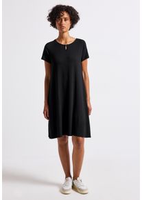 Street One Damen Sommerkleid, schwarz, casual, Gr. 40, unifarben, Stoff, 95% Viskose, 5% Elasthan, Kleider, soft und trageangenehm