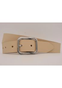 AnnaMatoni Damen Ledergürtel, beige, casual, Gr. 100, unifarben, Rindsleder, Gürtel, mit silberner Schließe