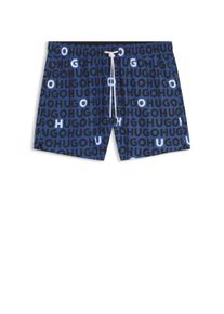 HUGO UNDERWEAR Herren Badehose "TORTUGA", blau, sportlich, Gr. XXL, Microfaser, Obermaterial: 100% Polyester, Badehosen, mit Allover-Logoschriftzug