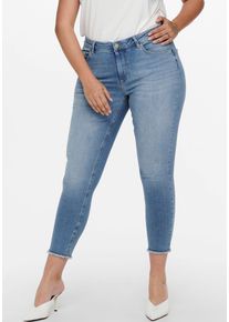 Only CARMAKOMA Damen Skinny-fit-Jeans "CARWILLY REG SK ANK DNM REA1467 NOOS", blau, casual, Gr. 44, Denim/Jeans, Obermaterial: 92% Baumwolle, 6%