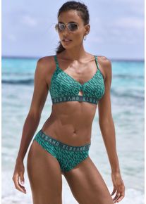 ELBSAND Damen Bustier-Bikini, grün, Gr. 36, Recycling-Polyamid, Bikini-Sets, mit Markenschriftzug