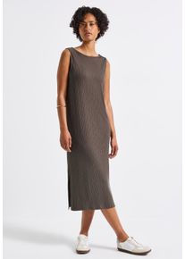 Street One Damen Sommerkleidnomad braun, casual, Gr. 44, unifarben, Stoff, 75% Viskose, 20% Polyester, 5% Elasthan, Kleider, knielang
