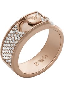 Emporio Armani Damen Fingerring "COUPLES EGS3091040, EGS3092221", 17, Edelstahl, 7,5mm, rosa, Edelstahl, Fingerringe, mit Glasstein