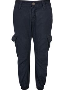 Urban Classics Jungen Stoffhose "Urban Classics Herren Boys Cargo Jogging Pants", blau, Gr. 146, unifarben, 100% Baumwolle, Hosen