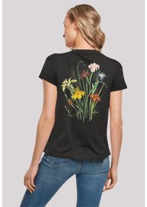 F4NT4STIC Damen T-Shirt "Blóm Blumenstrauss", schwarz, casual, Gr. S, Obermaterial: 100% Baumwolle, Shirts, Print