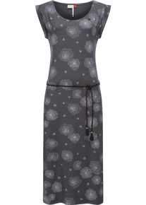 Ragwear Damen Sommerkleid "Tag Midi", grau, casual, Gr. M, 48% Viskose, 47% Polyester, 5% Elasthan, Kleider, wadenlanges Maxikleid mit Allover-Print