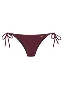 Damen Bikini-Hose "Nela", rot, Gr. 44, Copenhagen Studios, unifarben, strukturiert, Rippware, Recycling-Polyamid, Badehosen, mit seitlichen Bändern