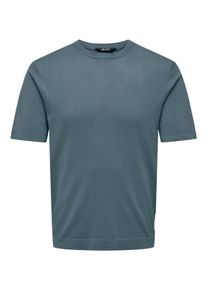Only & Sons ONLY & SONS Herren Kurzarmpullover "ONSWYLER LIFE REG 14 SS KNIT", grau, modisch, Gr. S, unifarben, Strick, Obermaterial: 78% Viskose, 22% Polyester,