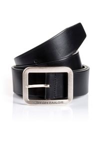 Tom Tailor Damen Ledergürtel, schwarz, casual, Gr. 95, Rindsleder, Gürtel, bis Gr. 120