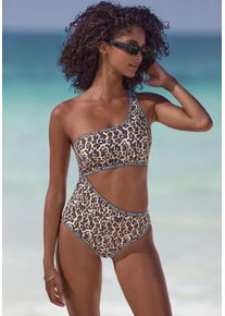 Damen Badeanzug "Leody", braun, Gr. 38, Copenhagen Studios, Animalprint, Obermaterial: 84% Polyamid, 16% Elasthan. Futter: 92% Polyester, 8%