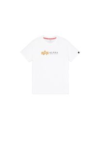 Herren T-Shirt "Alpha Industries Men - T-Shirts Alpha Label T-Shirt", weiß, Gr. XS, Alpha Industries, Obermaterial: 100% Baumwolle, Shirts