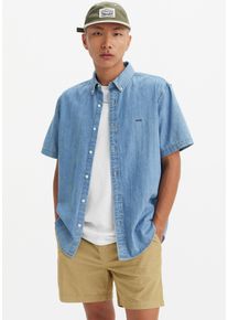 Levi's LEVI'S Herren Jeanshemd "SS AUTHENTIC BUTTON DOWN", blau, casual, Gr. L, Denim/Jeans, Obermaterial: 100% Baumwolle, Hemden
