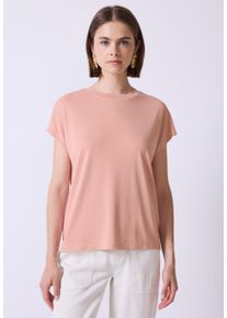 Damen T-Shirt, pink, casual, Gr. 36, STREET ONE STUDIO, unifarben, Stoff, 75% Modal, 25% Polyester, Shirts, mit Rundhalsausschnitt