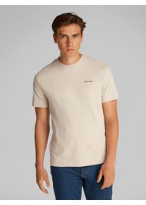 Calvin Klein Herren T-Shirt "Micro Logo", grau, Basic, Gr. XXXL, unifarben, Jersey, Obermaterial: 100% Baumwolle, Shirts, aus dickem Winterjersey,