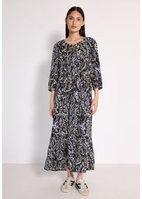 Damen Maxikleidschwarz void blau, casual, Gr. 42, STREET ONE STUDIO, bedruckt, Stoff, 100% Viskose, Kleider, aus Viskose