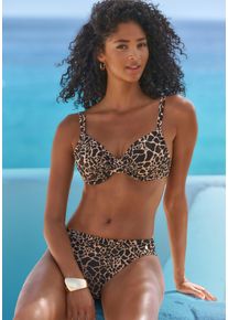 Lascana Damen Bügel-Bikini "Zaba", schwarz, Gr. 38, Animalprint, Recycling-Polyamid, Bikini-Sets, Im trendigen Animalprint