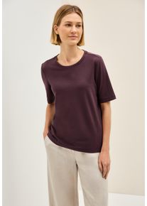 Cecil Damen T-Shirt, rot, casual, Gr. XXL, unifarben, Jersey, Obermaterial: 47% Baumwolle, 47% Modal, 6% Elasthan, Shirts, mit Stretch