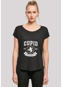 F4NT4STIC Damen T-Shirt "Cupid University Valentinstag", schwarz, casual, Gr. S, Obermaterial: 100% Baumwolle, Shirts, Premium Qualität